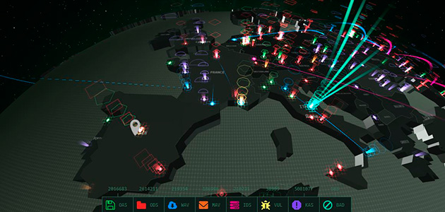 Mapa mundial 3D de ciberamenaces